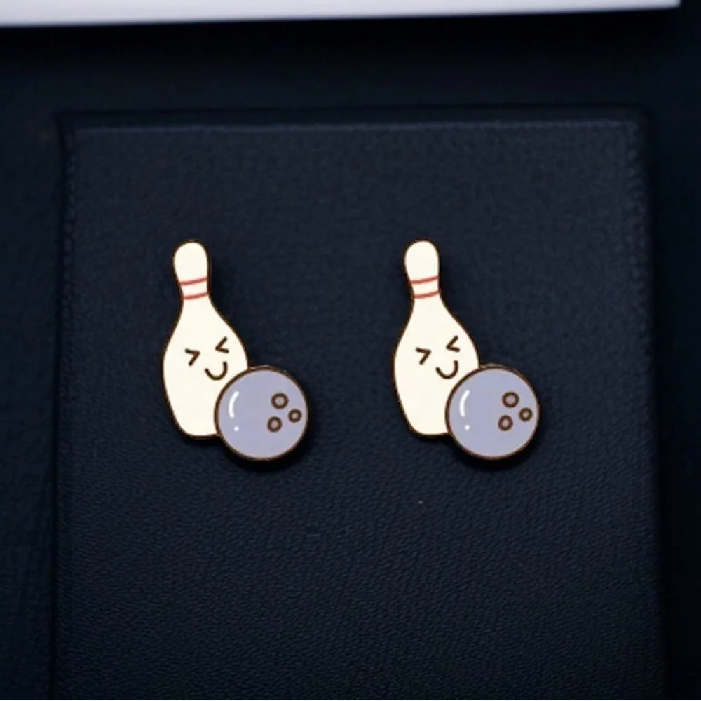 Strike a Pose with Bowling Studs Earrings! 🎳 NWT Sported Studs